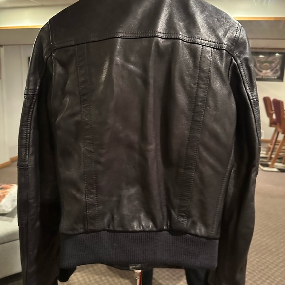 Diesel Black Leather Jacket - Picture 6 of 10